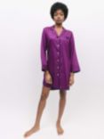 Fable & Eve Southbank Solid Long Sleeve Nightshirt, Magenta