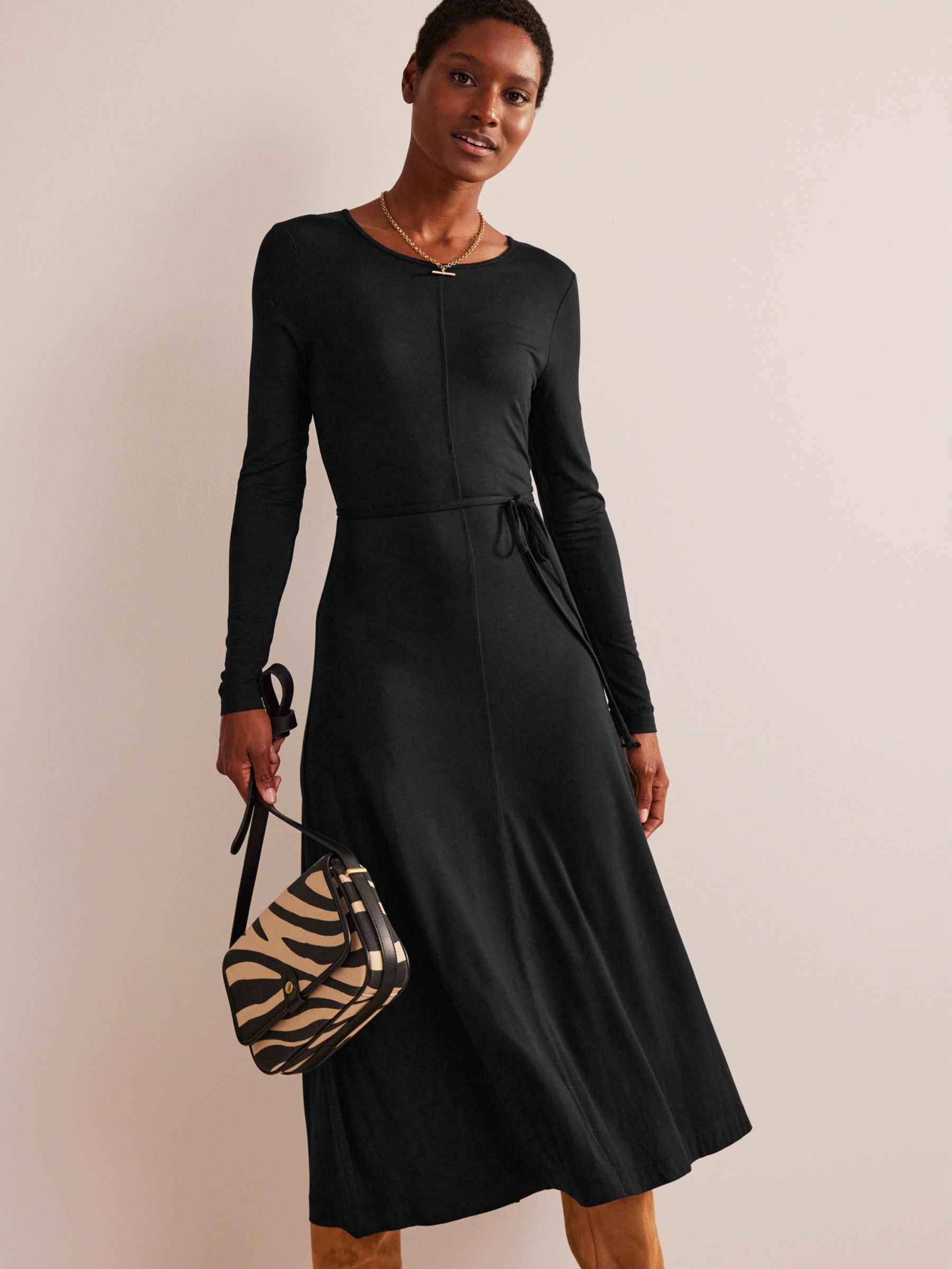Boden Lucy Jersey Midi Dress, Black