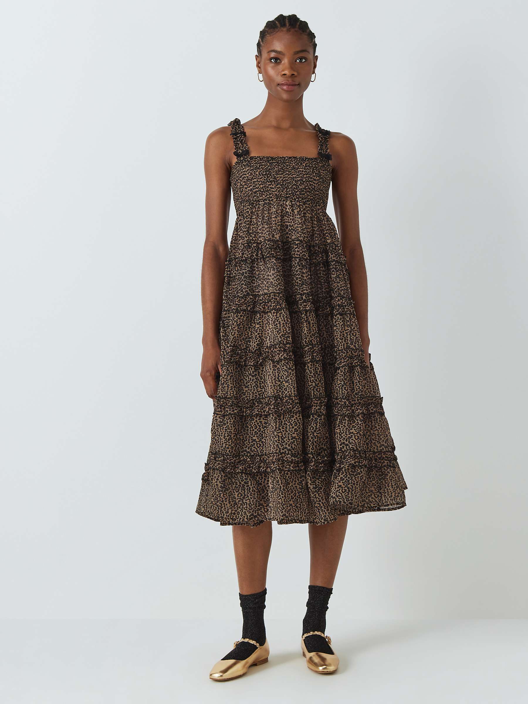 Buy Sister Jane Lisette Leopard Print Midi Dress, Tan Online at johnlewis.com