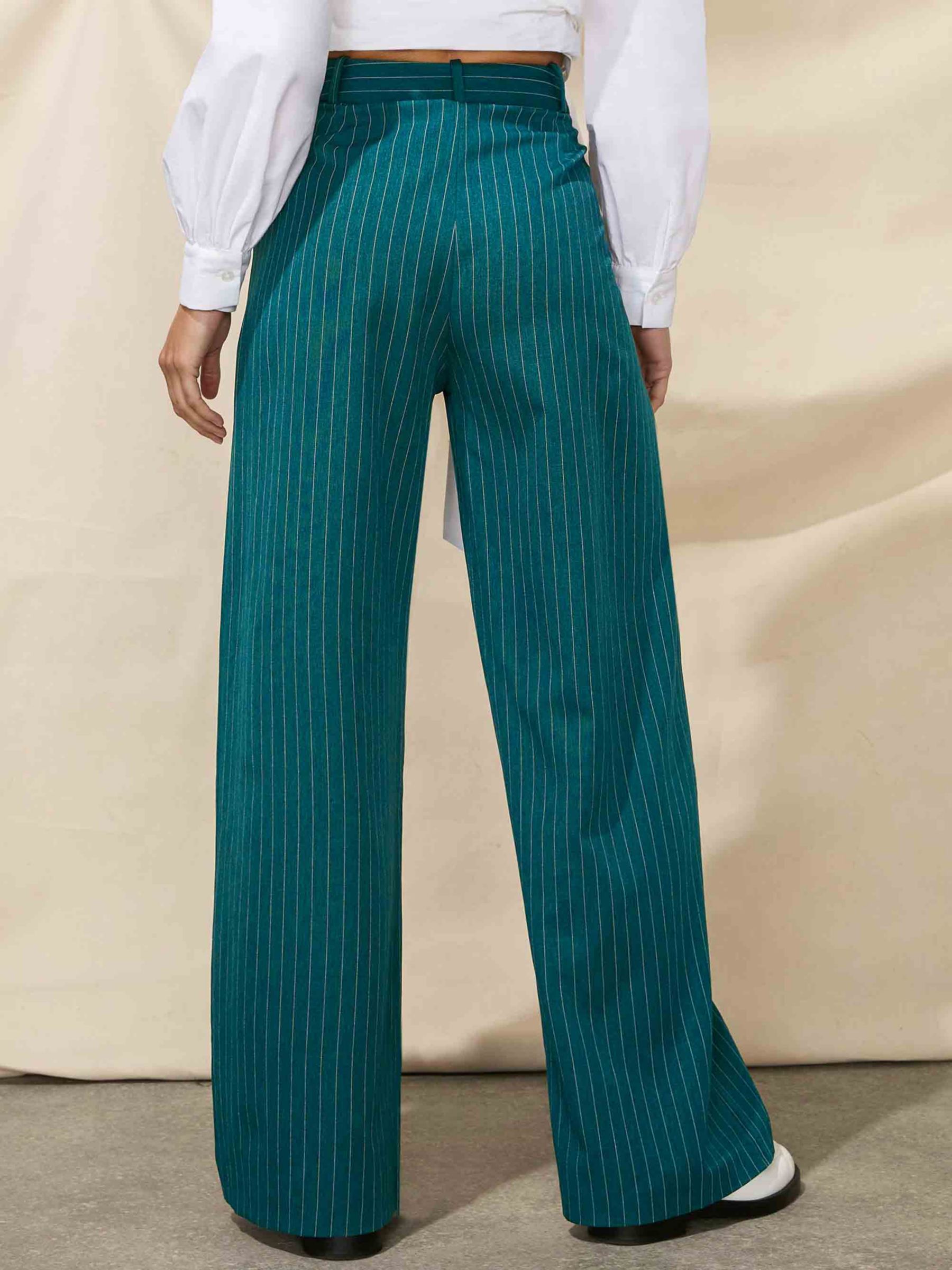 Ro&Zo Pinstripe Trousers, Green, 6