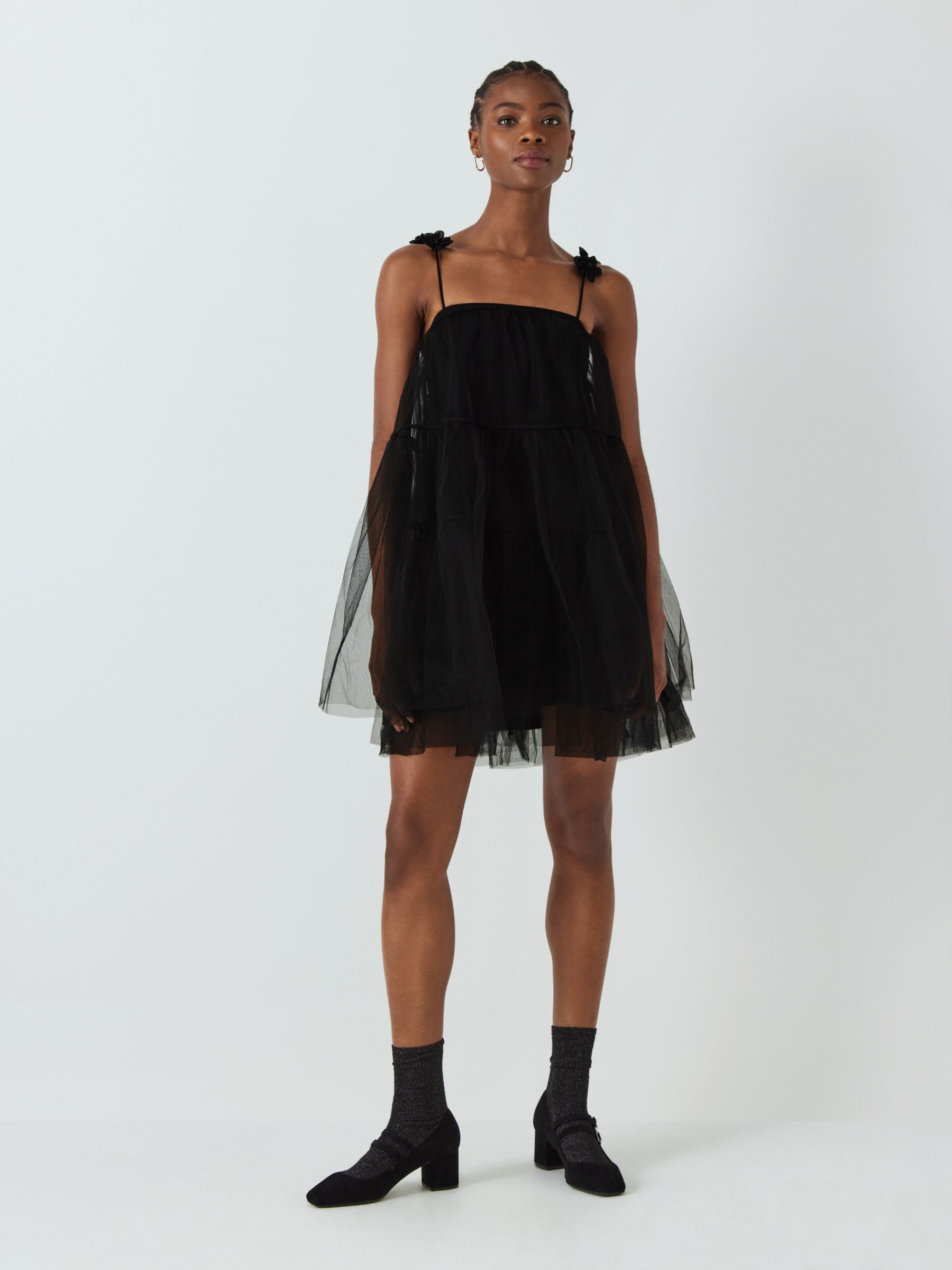 Aurore Tulle Cami Dress - Coal Black – ban.do