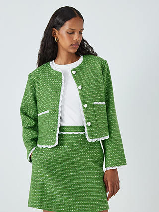 Sister Jane Macaron Tweed Jacket, Green, 6