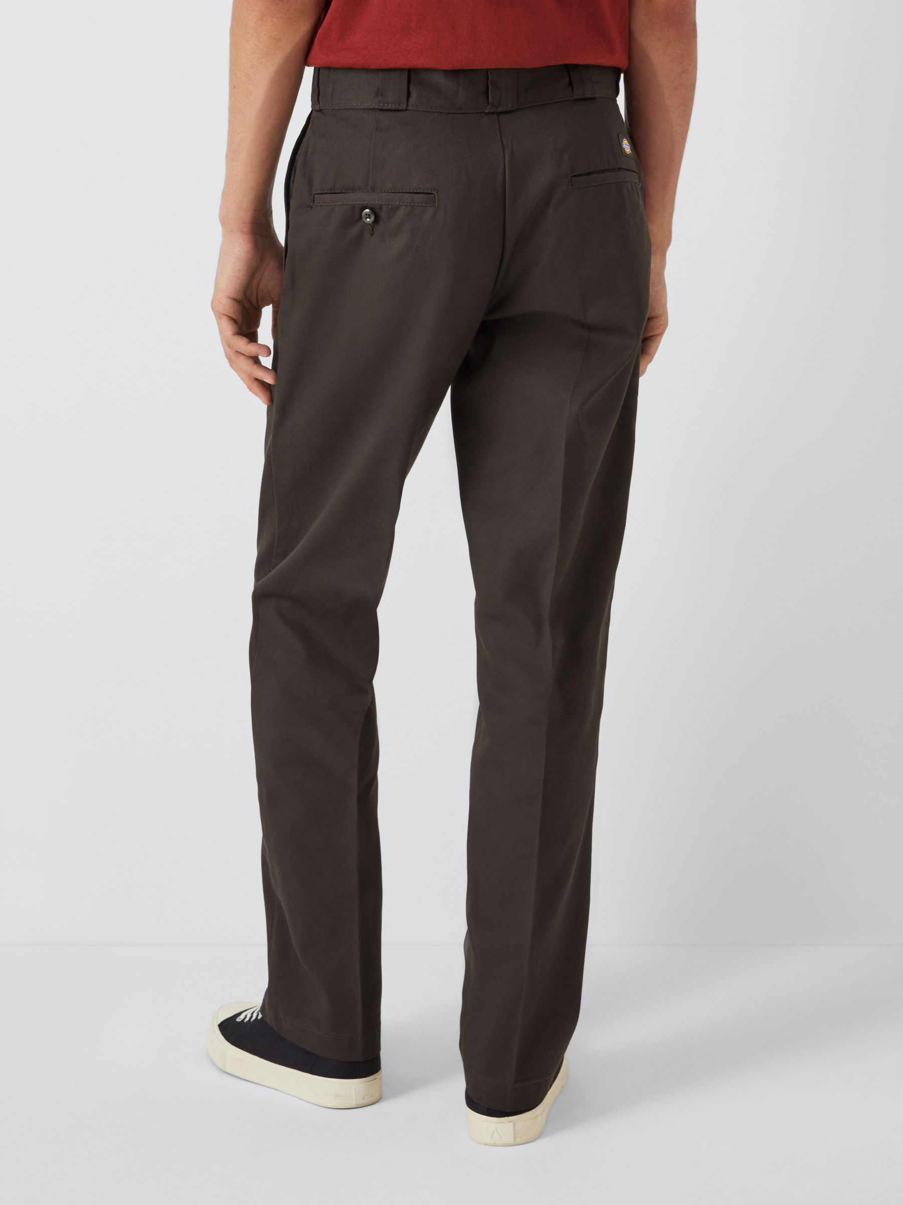 Dickies 874 Cropped Work Trousers, Dark Brown at John Lewis & Partners