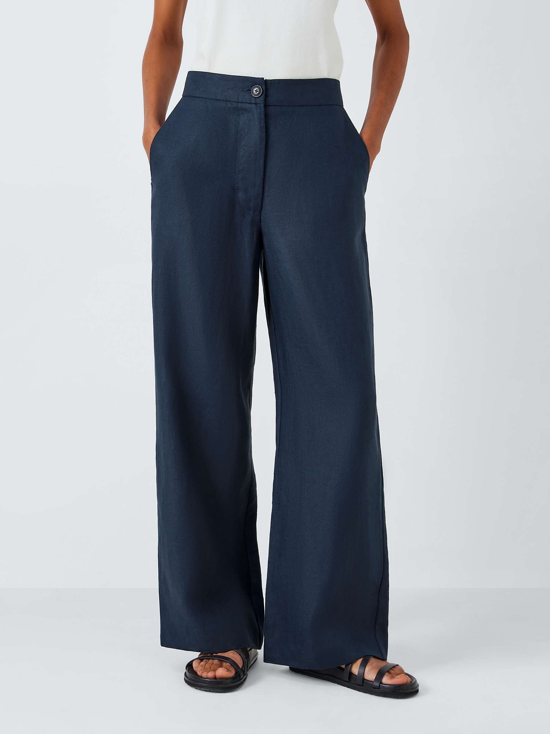 Buy John Lewis Straight Fit Linen Trousers Online at johnlewis.com