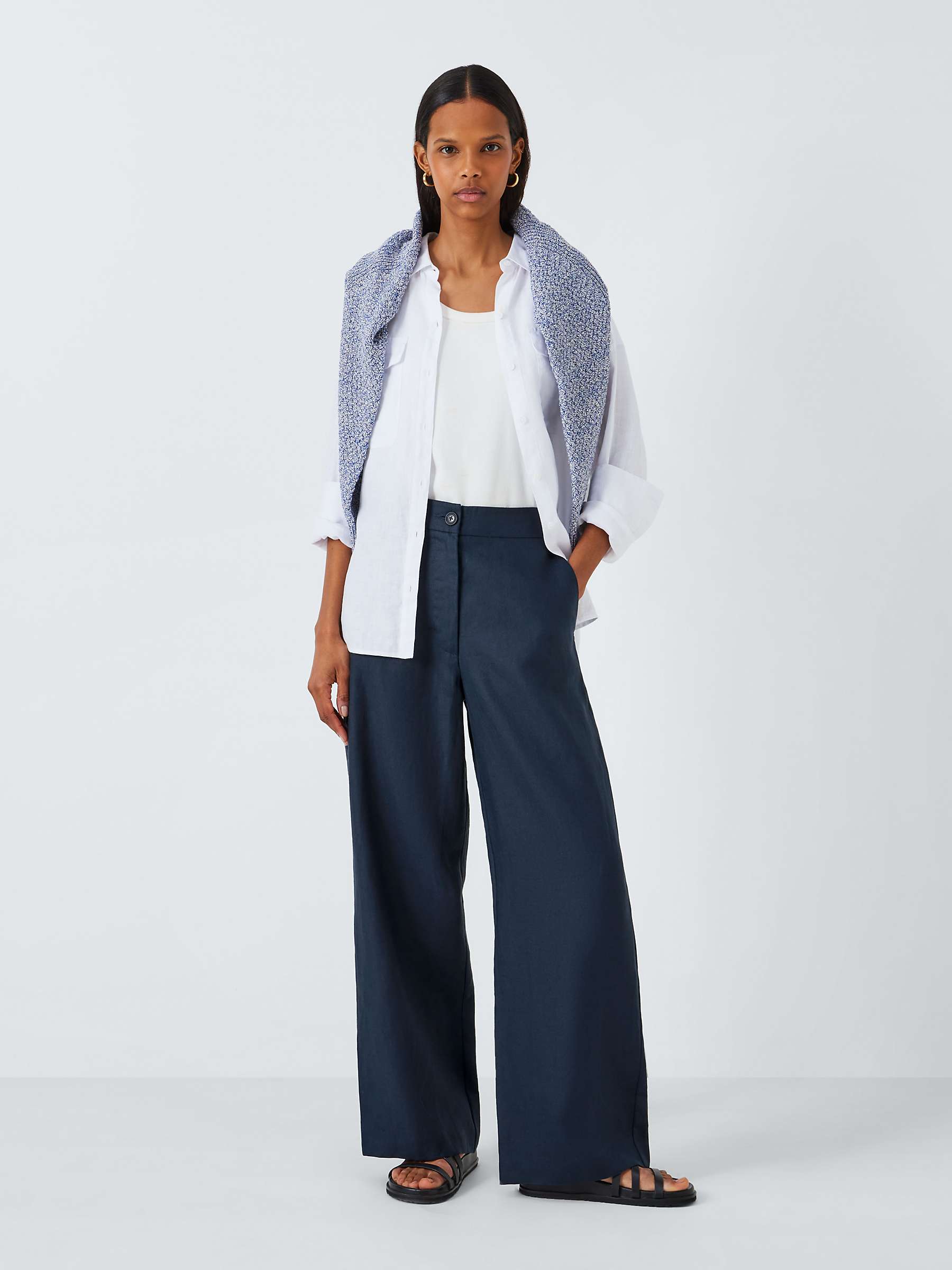 Buy John Lewis Straight Fit Linen Trousers Online at johnlewis.com