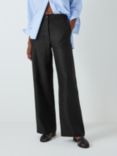 Women's Black Straight Trousers & Leggings