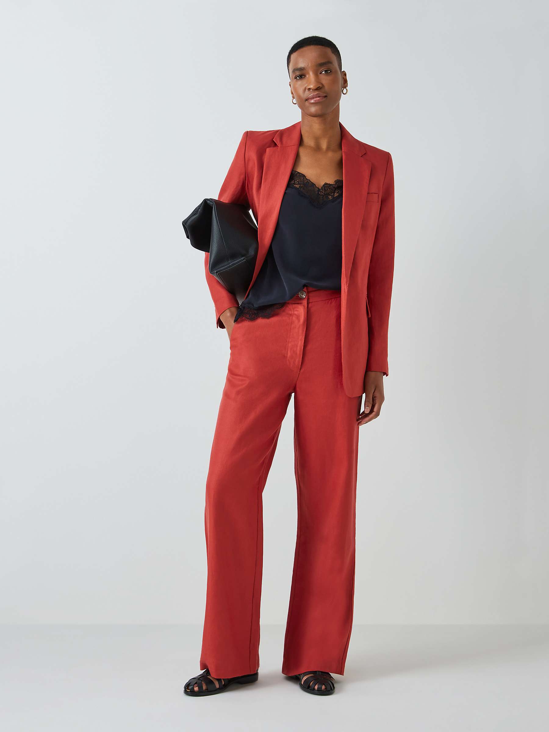 Buy John Lewis Straight Fit Linen Trousers Online at johnlewis.com