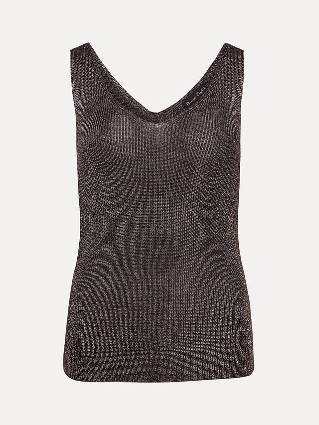 Phase Eight Cassia Metallic Knitted Vest, Gunmetal at John Lewis & Partners