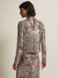 Phase Eight Zaylee Sequin Top, Silver, Silver