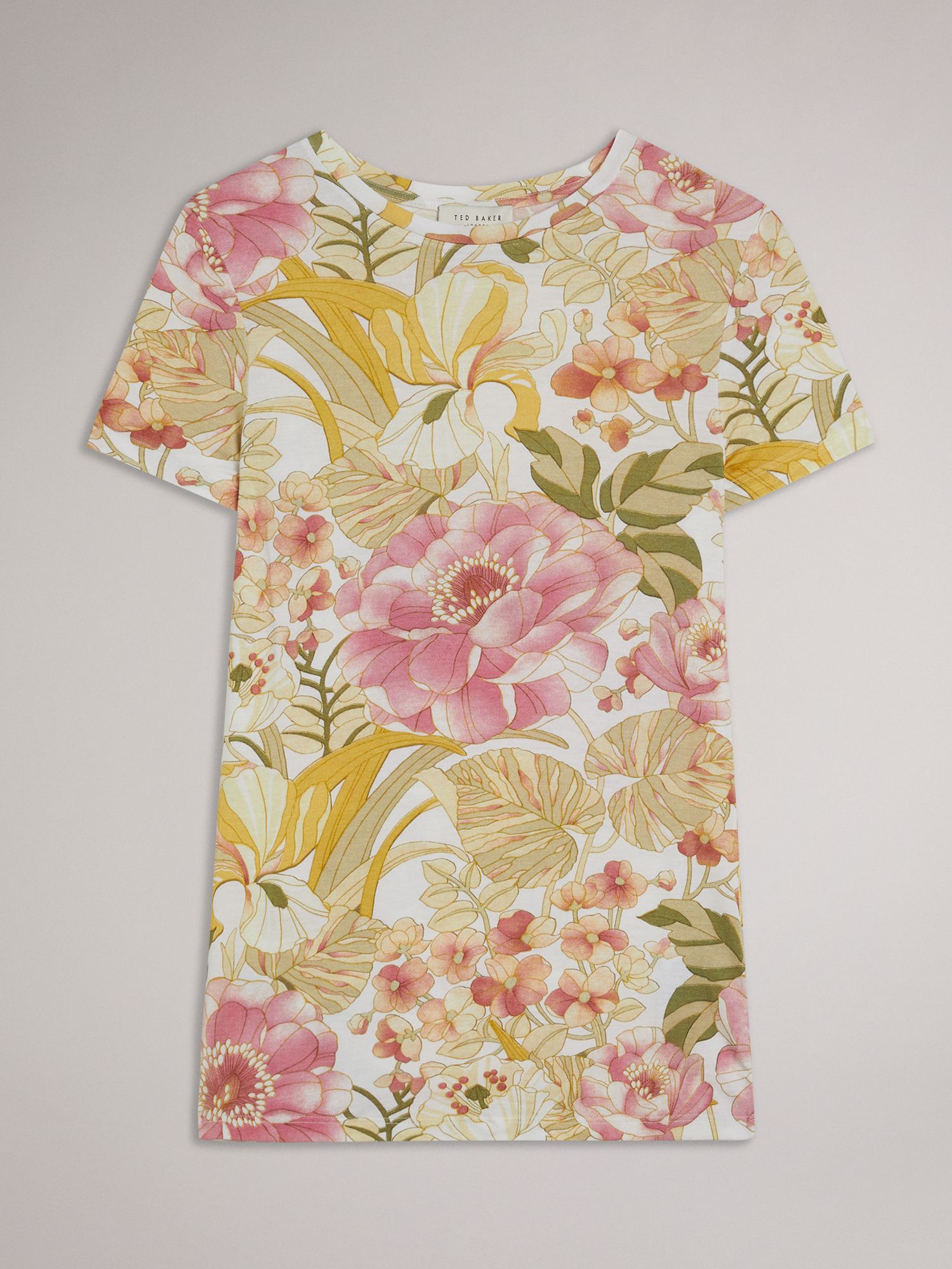 Ted Baker Floras Printed Fitted T-Shirt, Multi at John Lewis & Partners