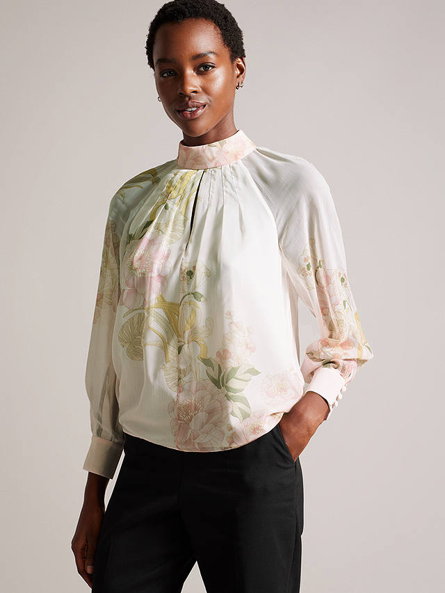 Ted Baker Lelyaa Floral Blouse, White/Multi at John Lewis & Partners