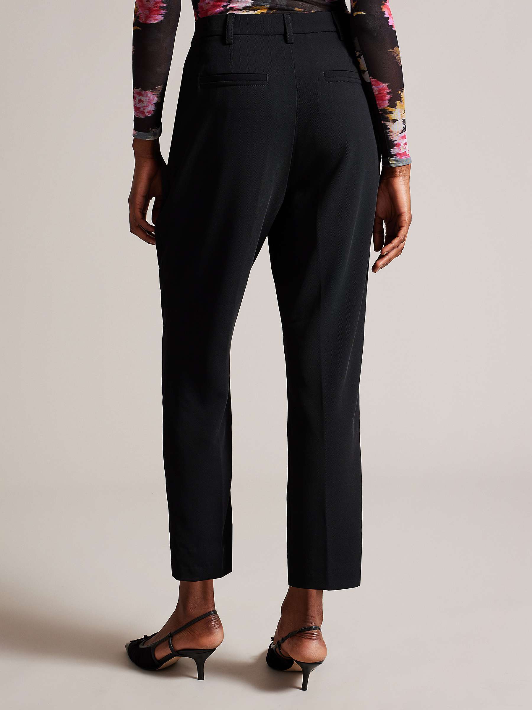 Buy Ted Baker Lohren Pleat Front Tapered Leg Trousers, Black Online at johnlewis.com