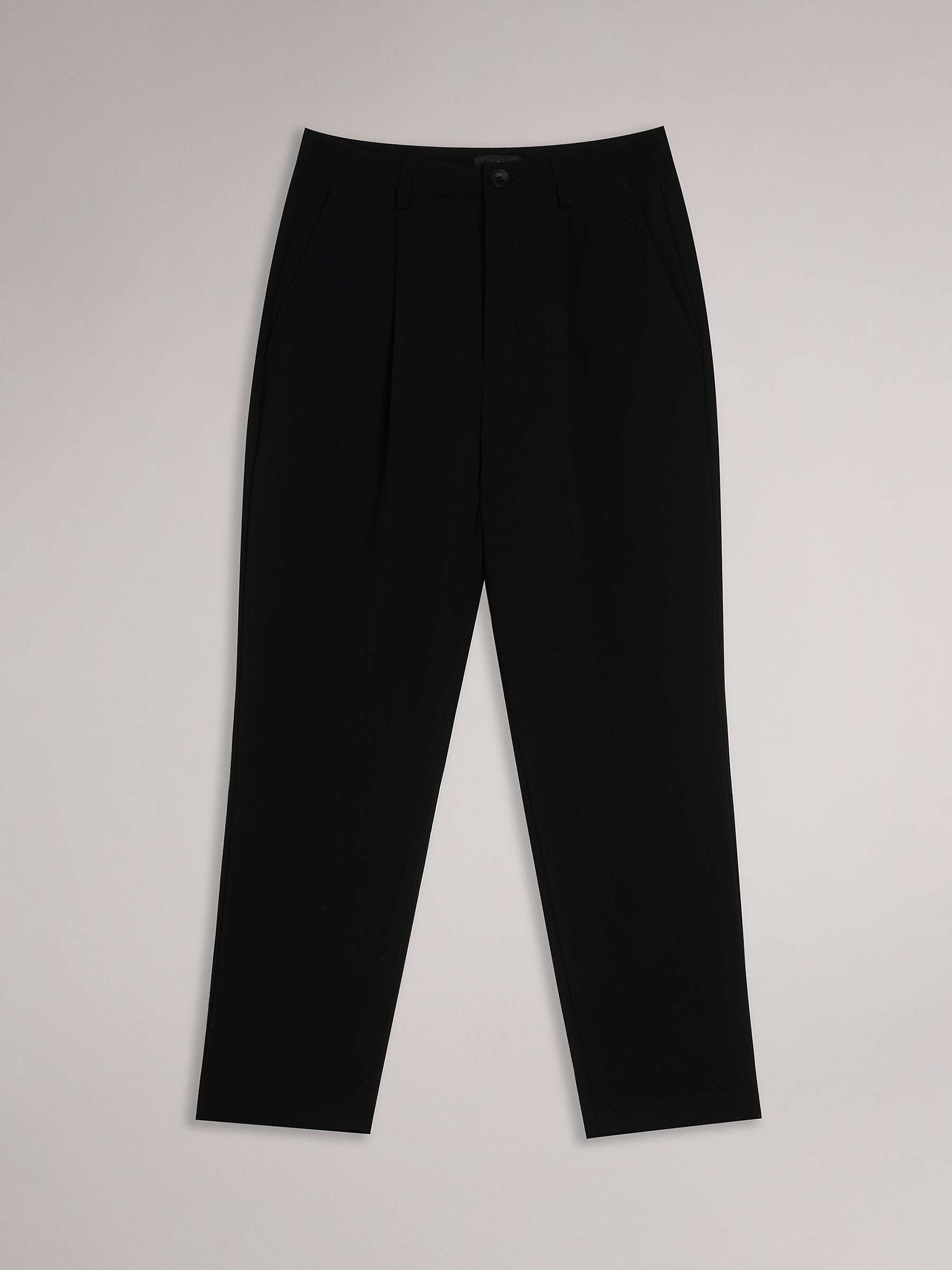 Buy Ted Baker Lohren Pleat Front Tapered Leg Trousers, Black Online at johnlewis.com