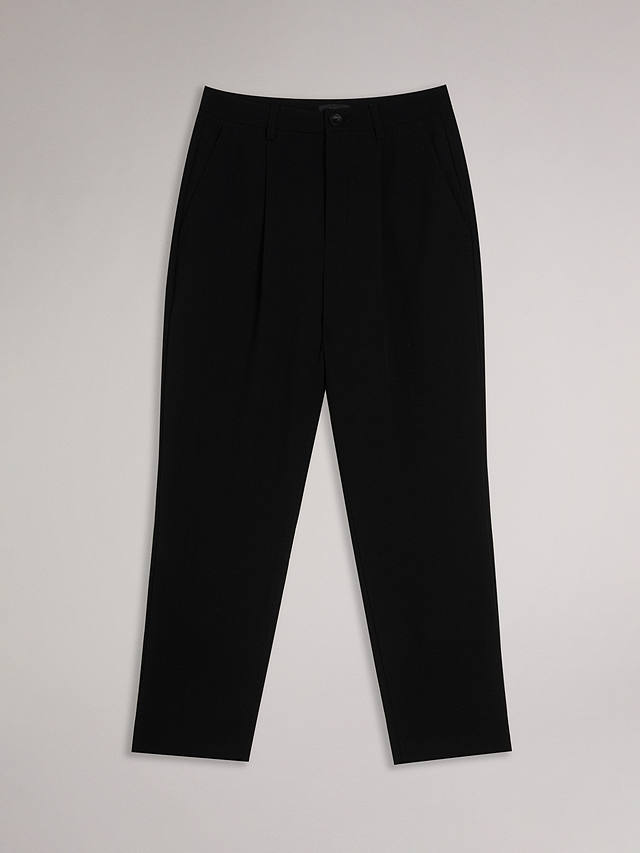 Ted Baker Lohren Pleat Front Tapered Leg Trousers, Black