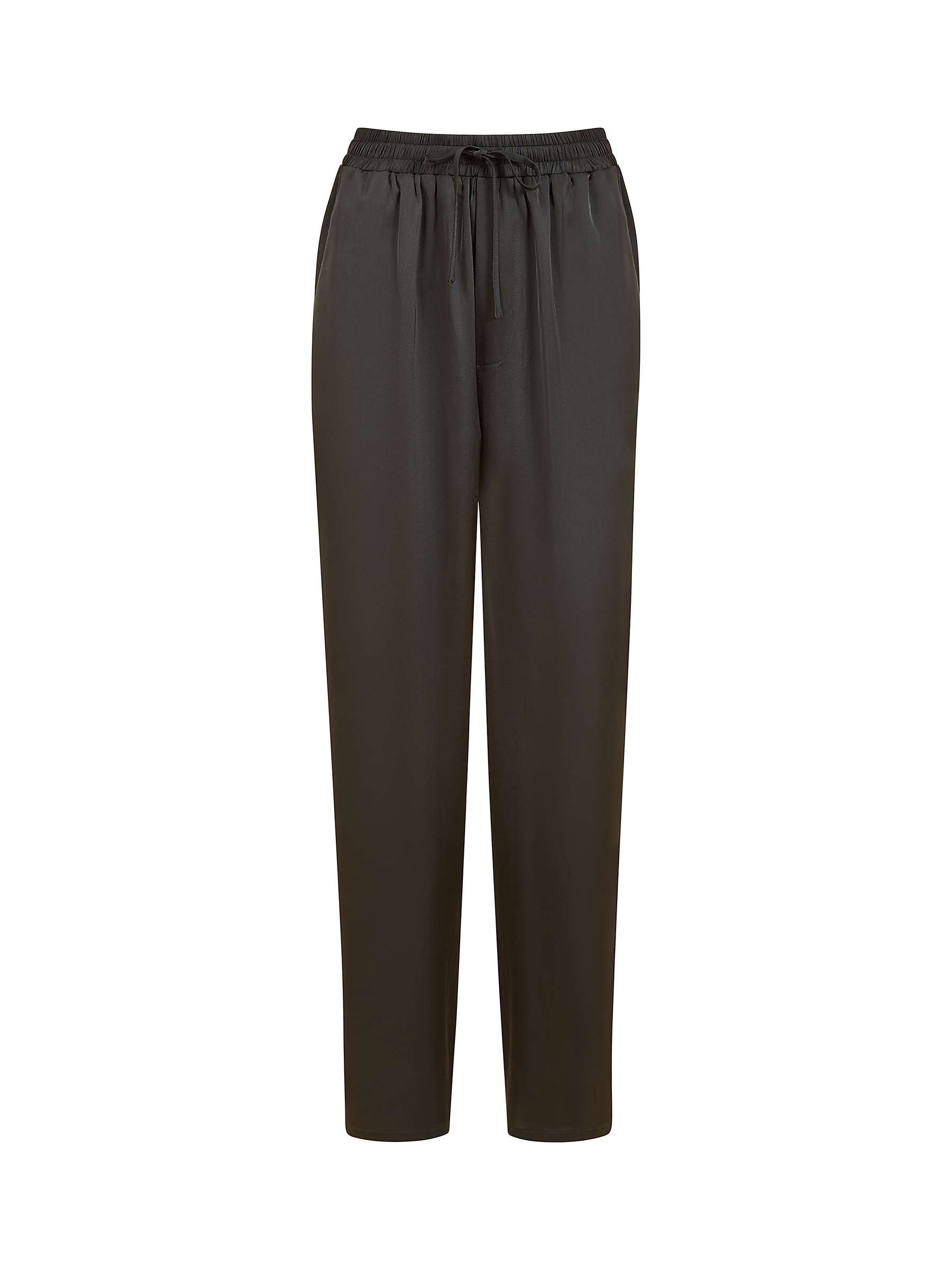 Buy Yumi Satin Relaxed Trousers, Black Online at johnlewis.com