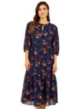 Yumi Filbert Boho Midi Dress, Navy