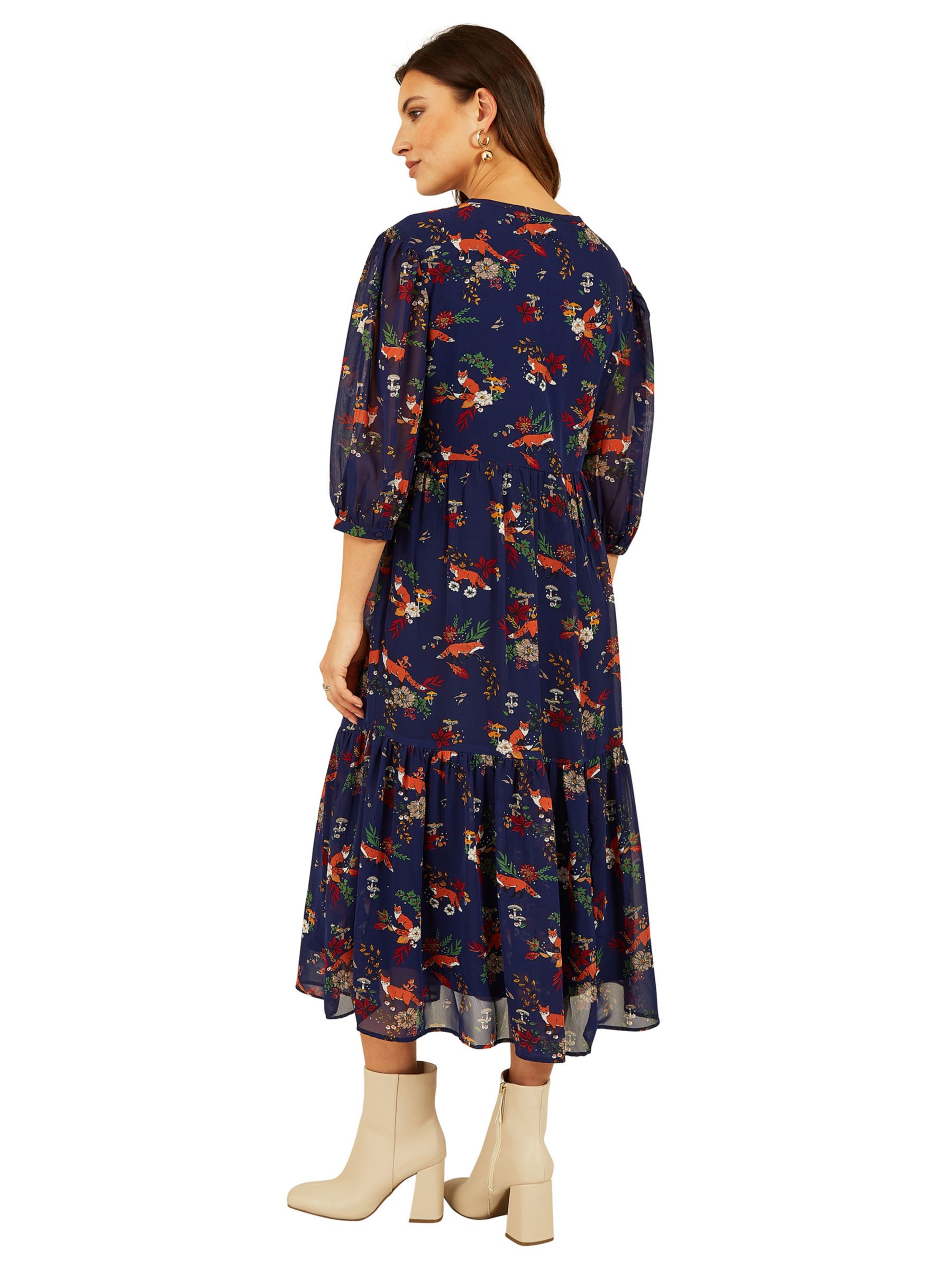 Yumi Filbert Boho Midi Dress, Navy, 8