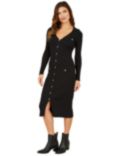 Yumi Mela London Knitted Fitted Midi Dress, Black
