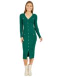 Yumi Mela London Knitted Fitted Midi Dress, Green