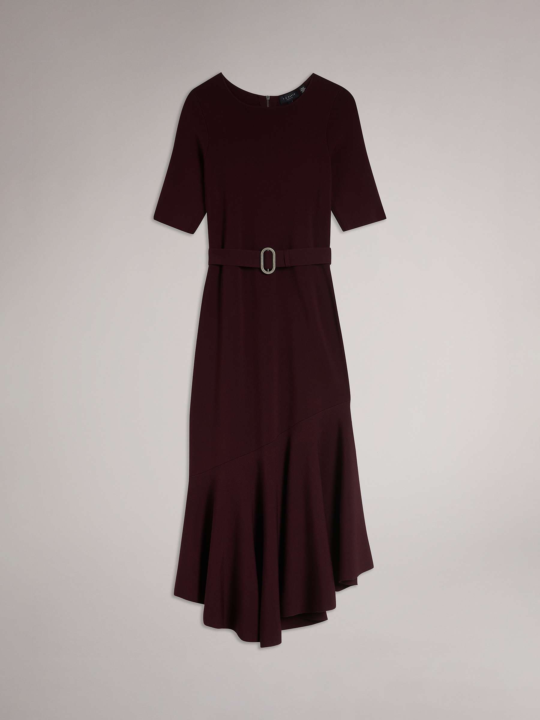 Buy Ted Baker Samalee Mermaid Skirt Midi Dress, Dark Red Online at johnlewis.com