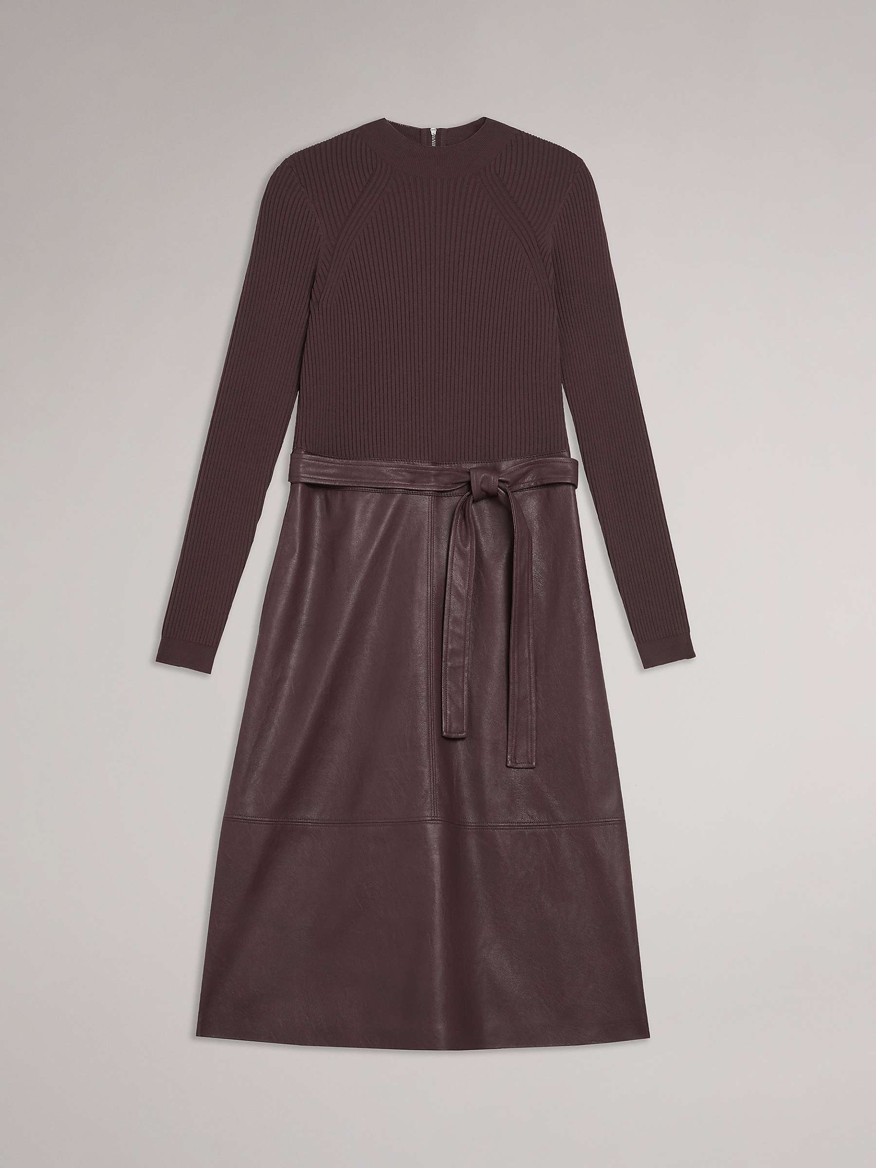 Buy Ted Baker Alltaa Knitted Bodice Dress with Faux Leather Skirt Online at johnlewis.com