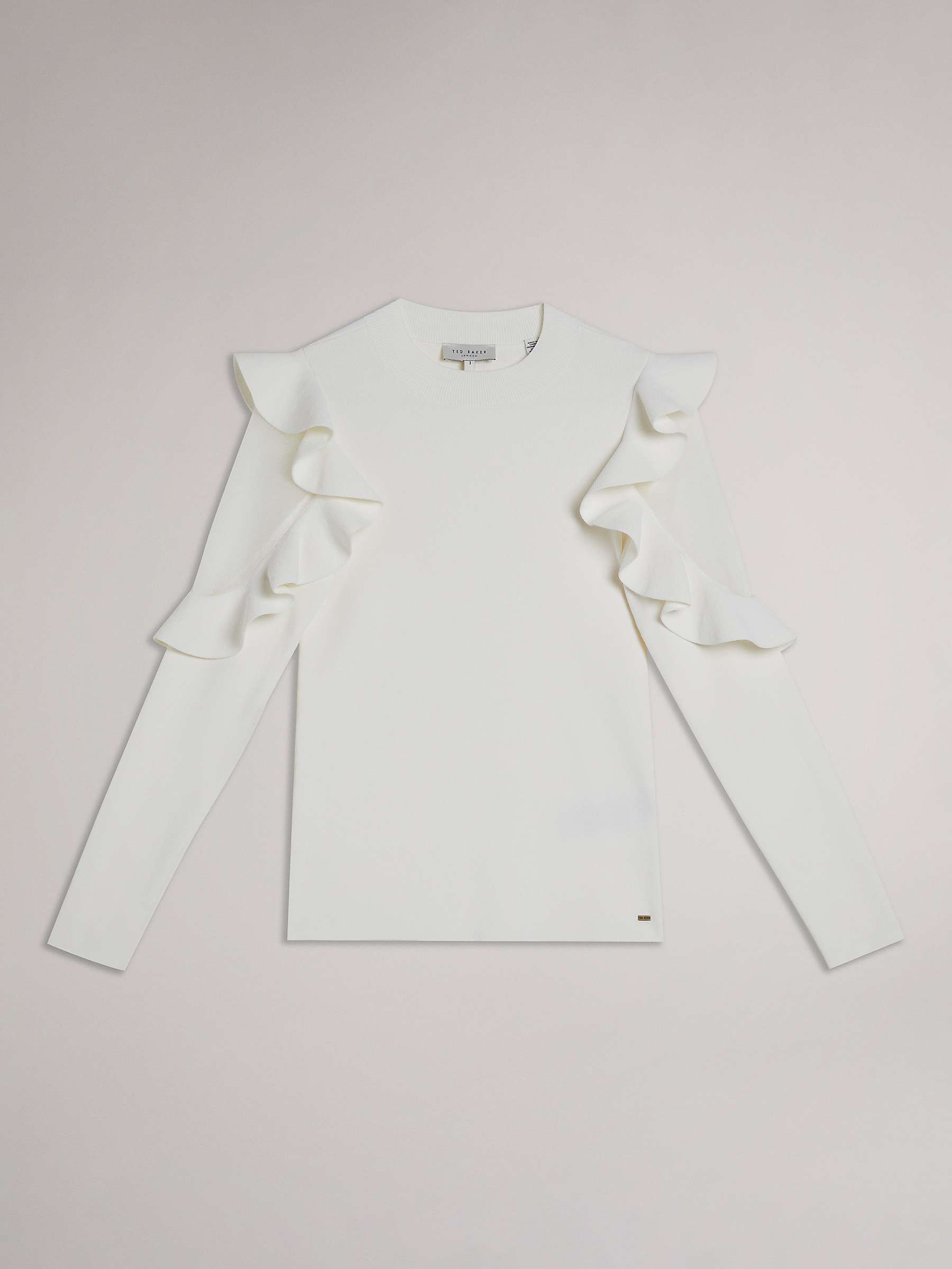 Buy Ted Baker Floraas Knit Top, White Online at johnlewis.com