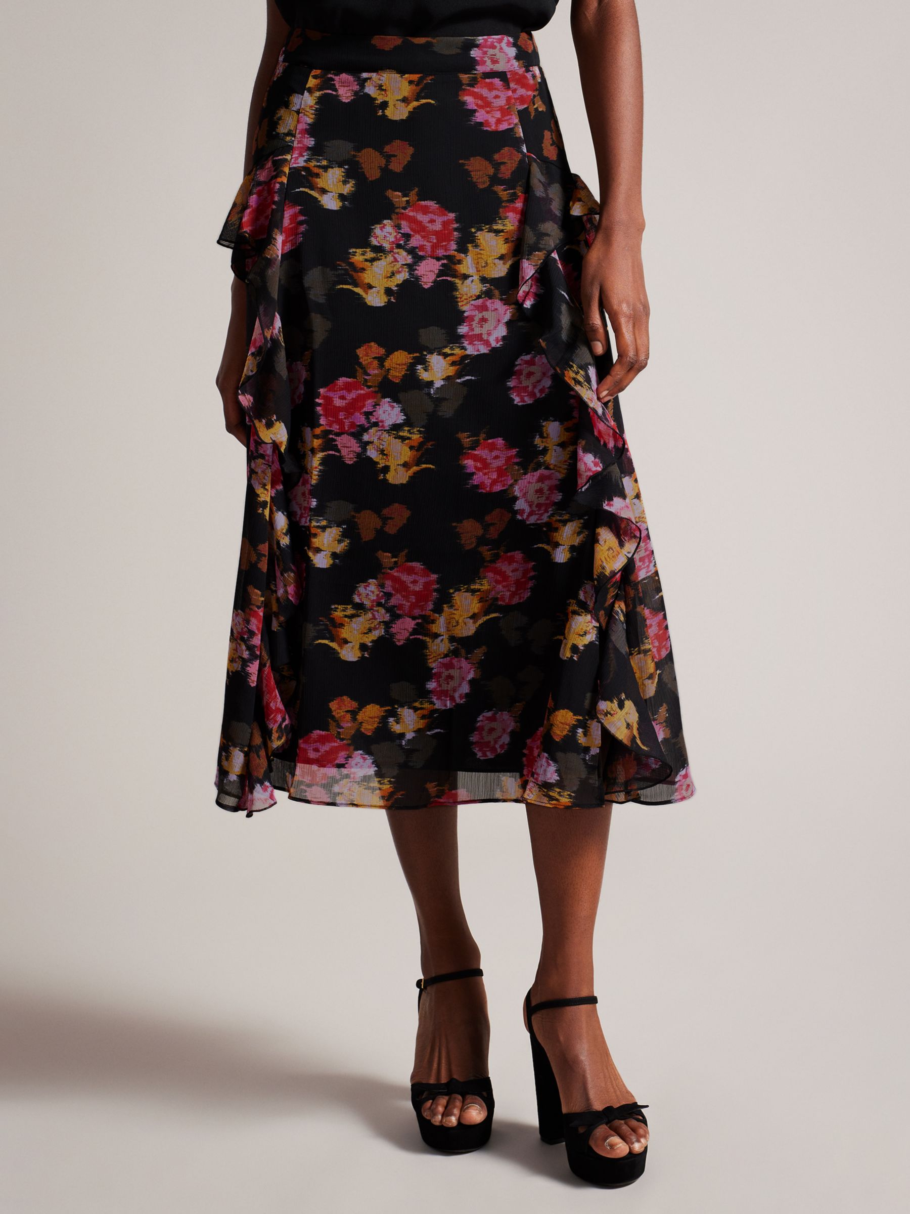 Buy Ted Baker Pattsie A-Line Midi Skirt, Multi Online at johnlewis.com