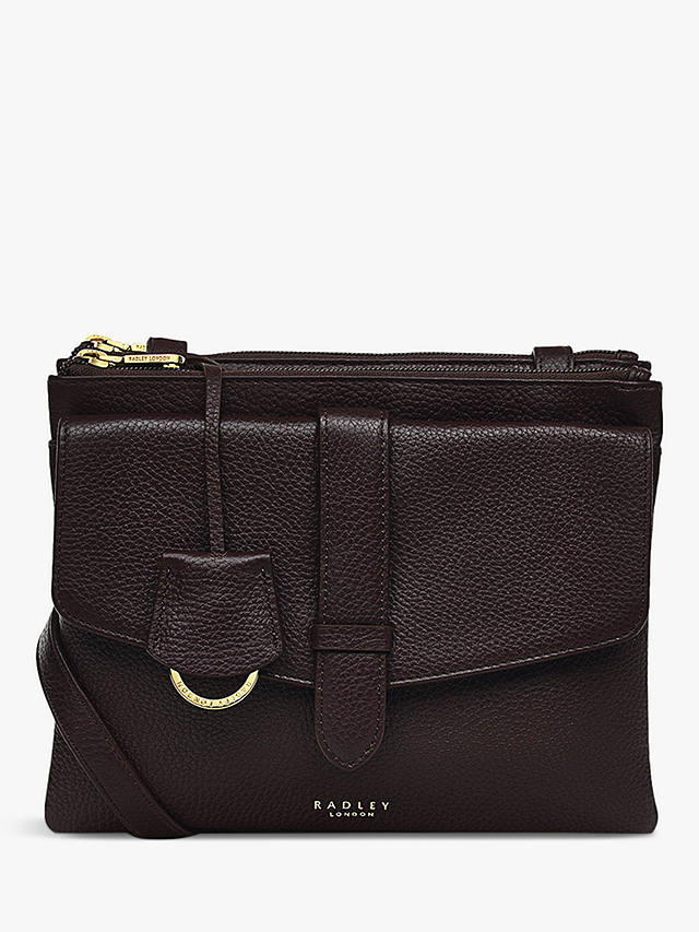 Radley Foresters Drive Small Zip-Top Leather Cross Body Bag, Oxblood at ...