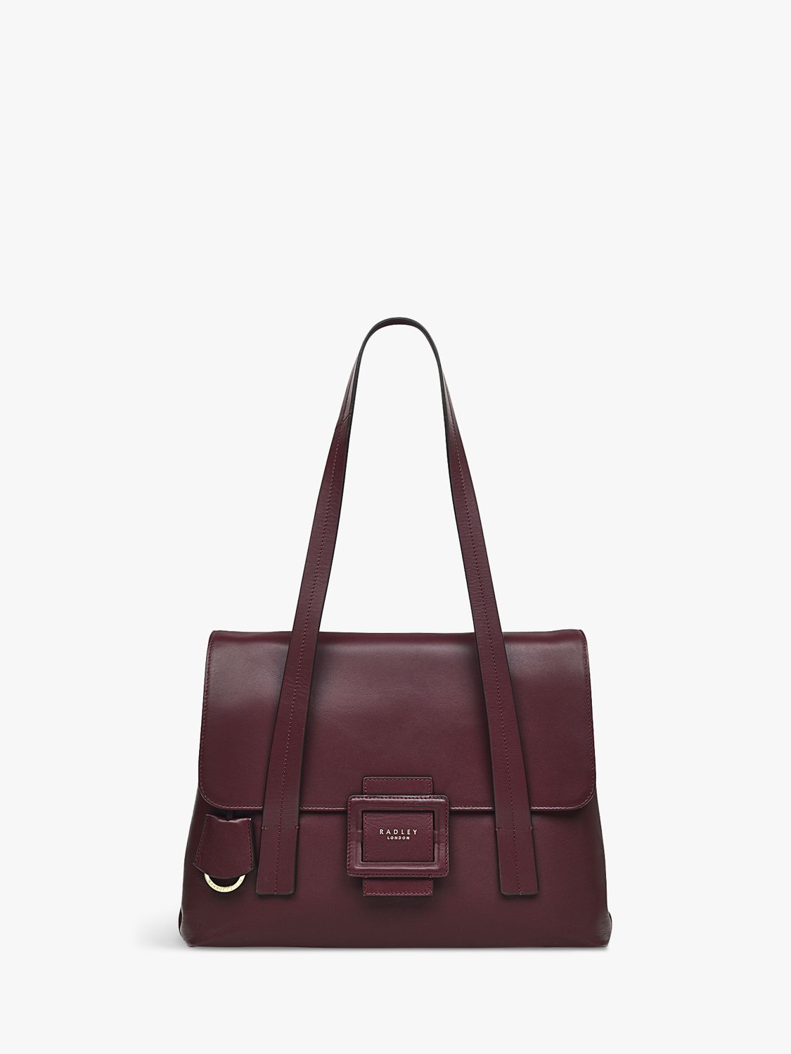 Radley Purley Knoll Large Flapover Leather Shoulder Bag, Dark Cherry at ...