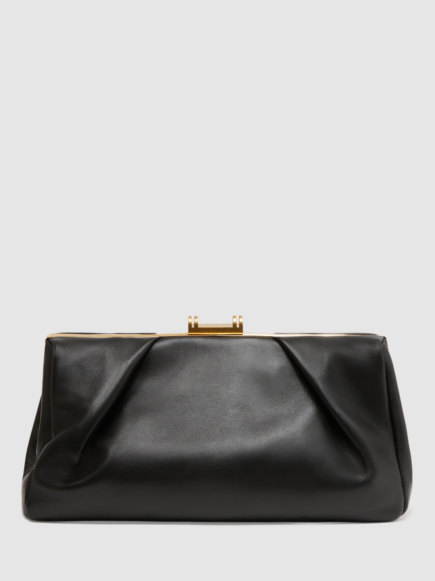 Reiss Madison Clutch Bag, Black at John Lewis & Partners