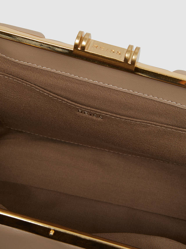 Reiss Madison Clutch Bag, Taupe