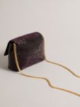 Ted Baker Gliters Crystal Embellished Clutch Bag, Dark Purple