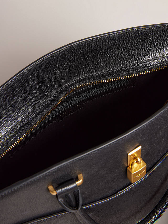 Ted Baker Richmon Large Leather Padlock Handbag, Black