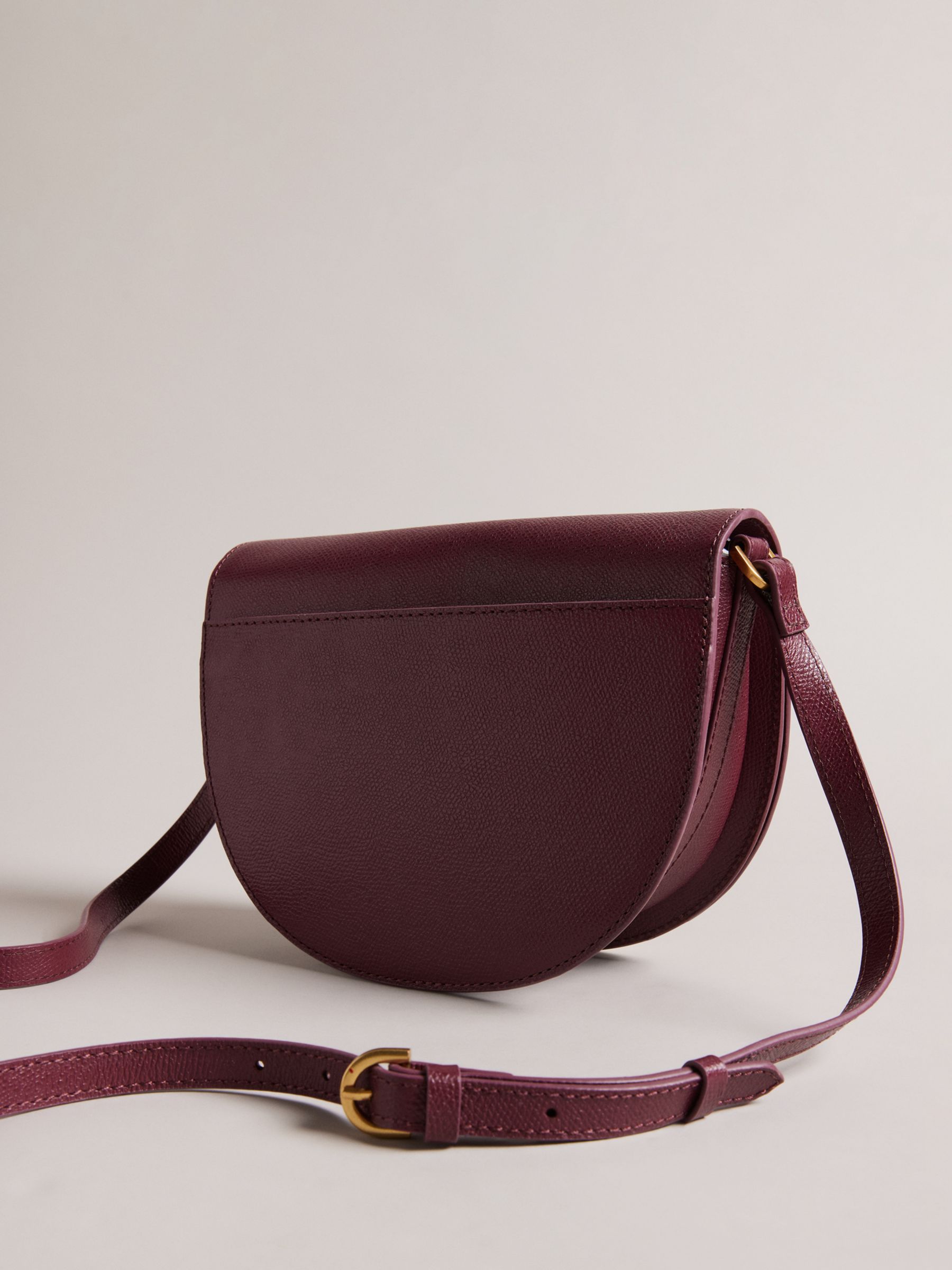 Ted Baker Sohho Saddle Cross Body Bag, Dark Purple at John Lewis & Partners