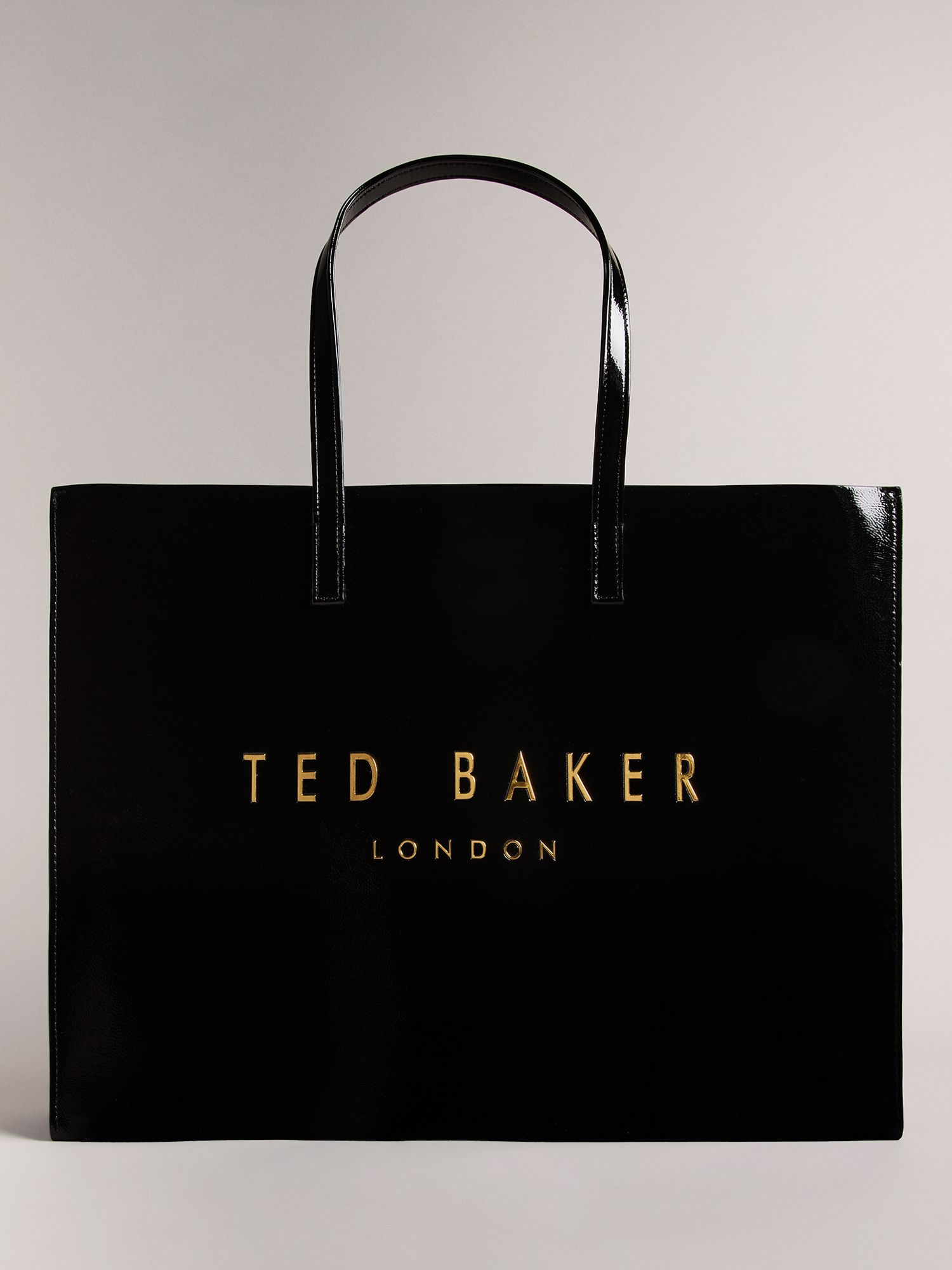 Ted Baker Crinkle Icon Tote Bag, Black at John Lewis & Partners