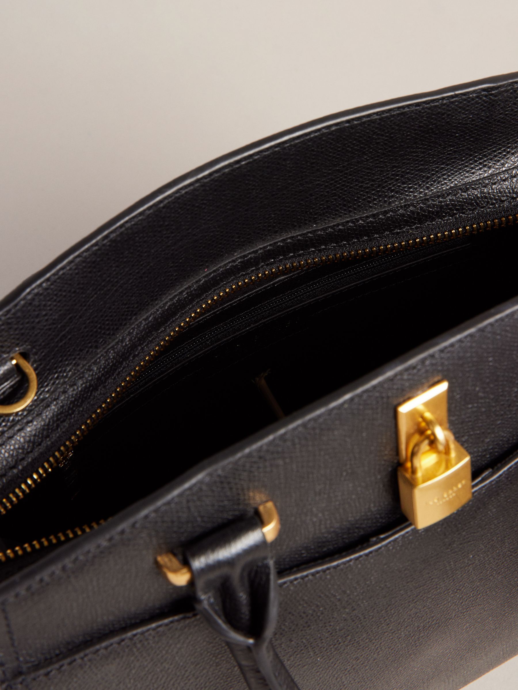 Ted Baker Myfair Leather Grab Bag, Black Black at John Lewis & Partners