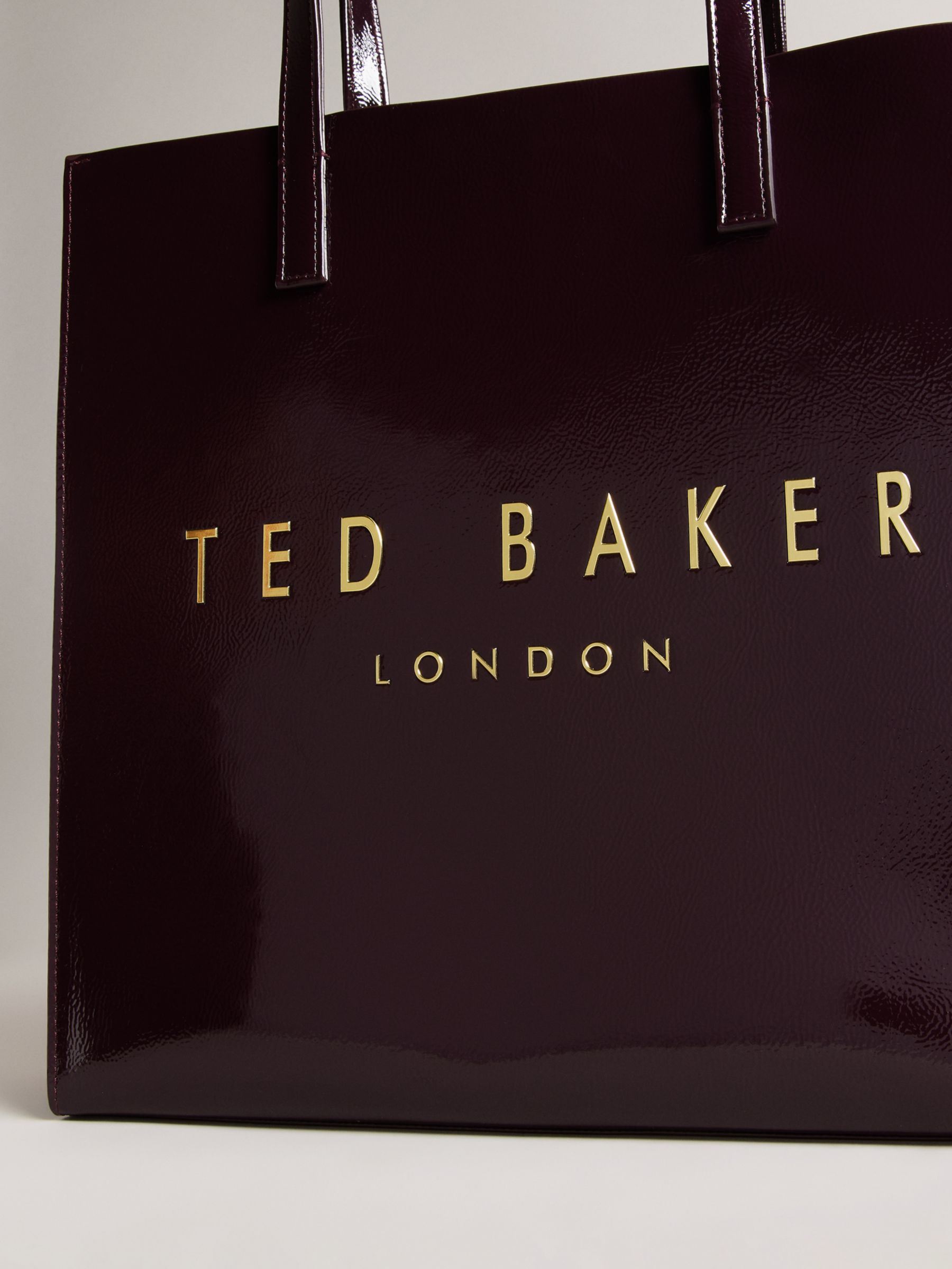 Ted Baker Crinkon Large Crinkle Texture Icon Tote Bag, Dark Purple at ...