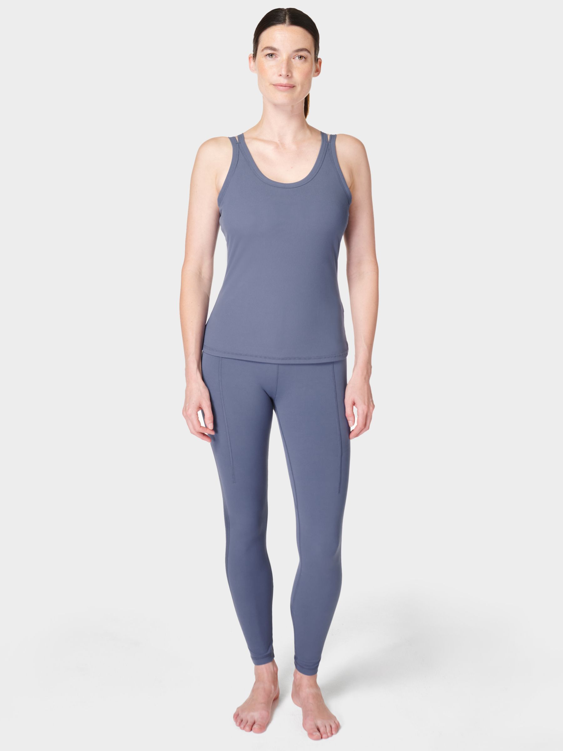 Sweaty Betty Soft Sculpt Rib Yoga Leggings, Endless Blue, XXS