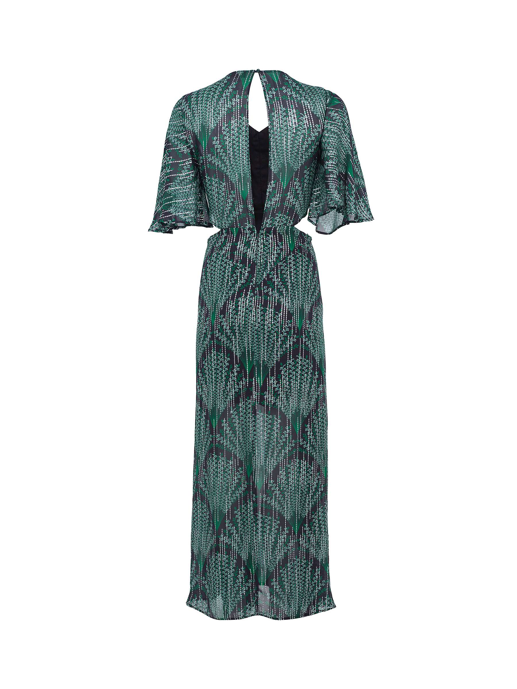 Buy Mint Velvet Cut Out Handkerchief Hem Maxi Dress, Green/Multi Online at johnlewis.com