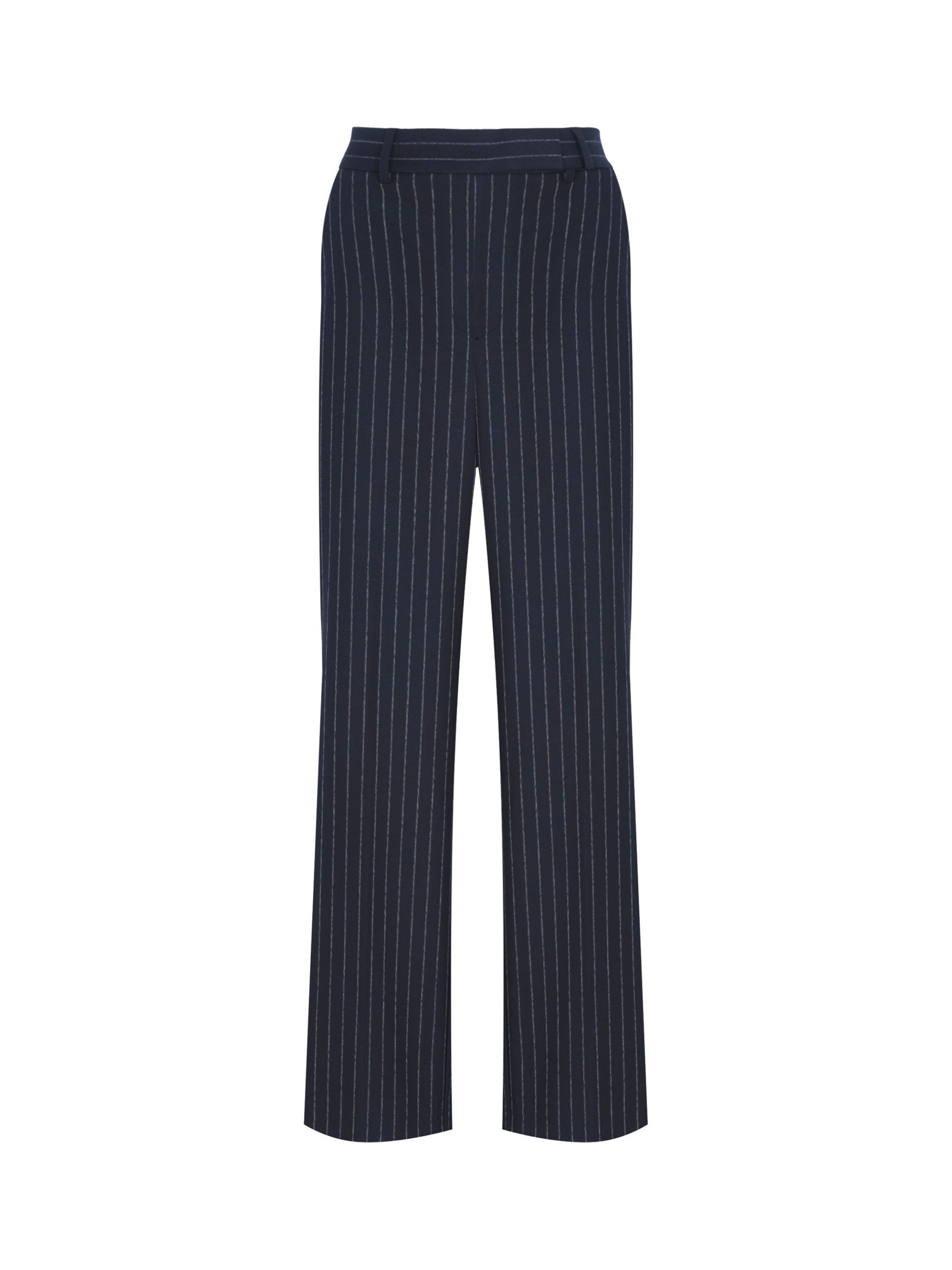 Thea velvet side stripe trouser in Navy/Peacock Blue