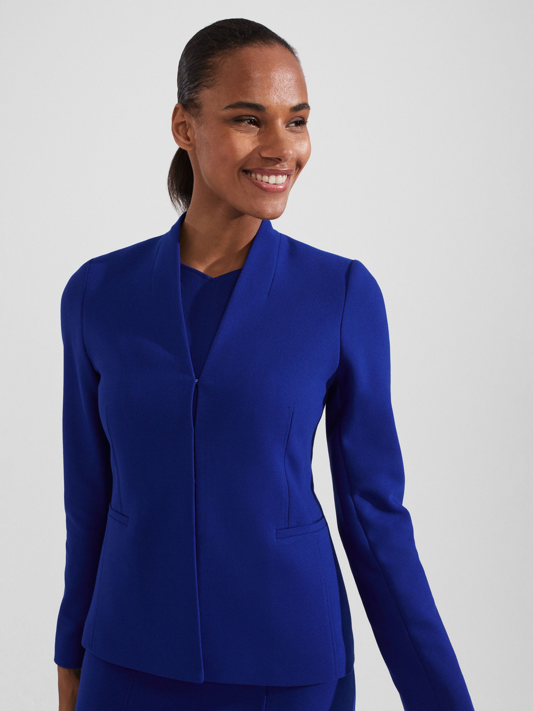 Royal Blue Slim Fit Blazer Suit For Women Sexy V Neck Formal