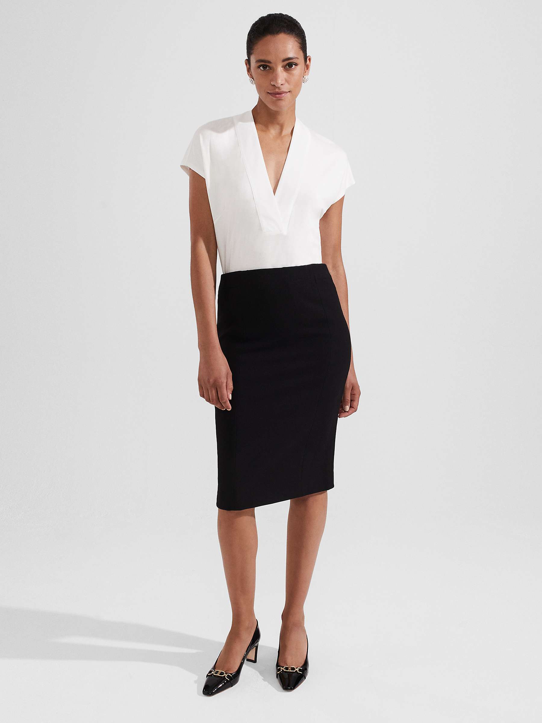 Buy Hobbs Tailored Charley Skirt, Black Online at johnlewis.com