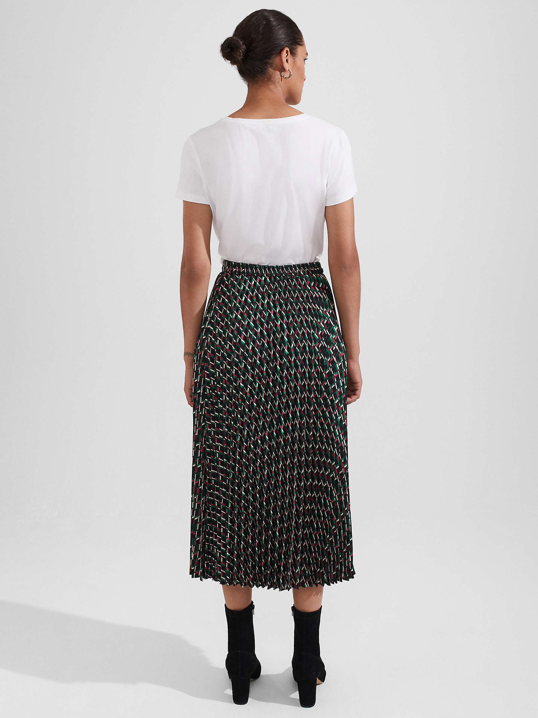 Buy Hobbs Kayla Pleated Midi Skirt, Multi Online at johnlewis.com
