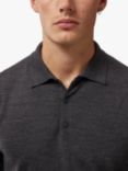 J.Lindeberg Noel Light Merino Polo Shirt, Dark Grey Melange