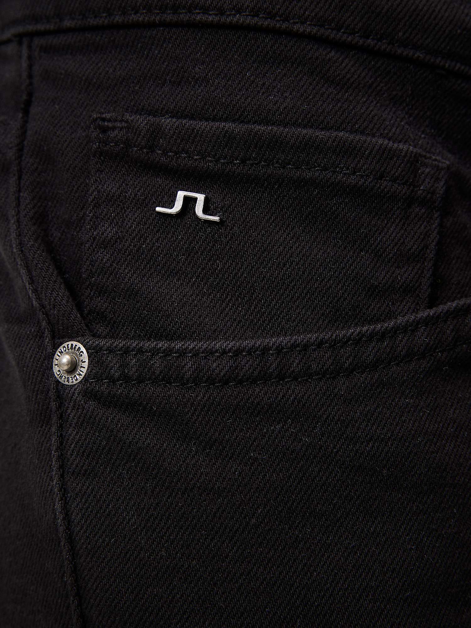 J.Lindeberg Jay Solid Stretch Jeans, Black at John Lewis & Partners