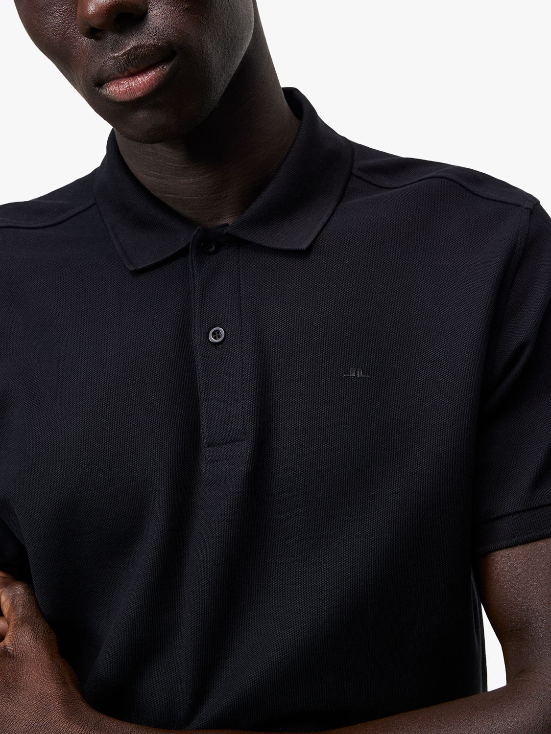 J.Lindeberg Pique Polo Shirt, Black, S