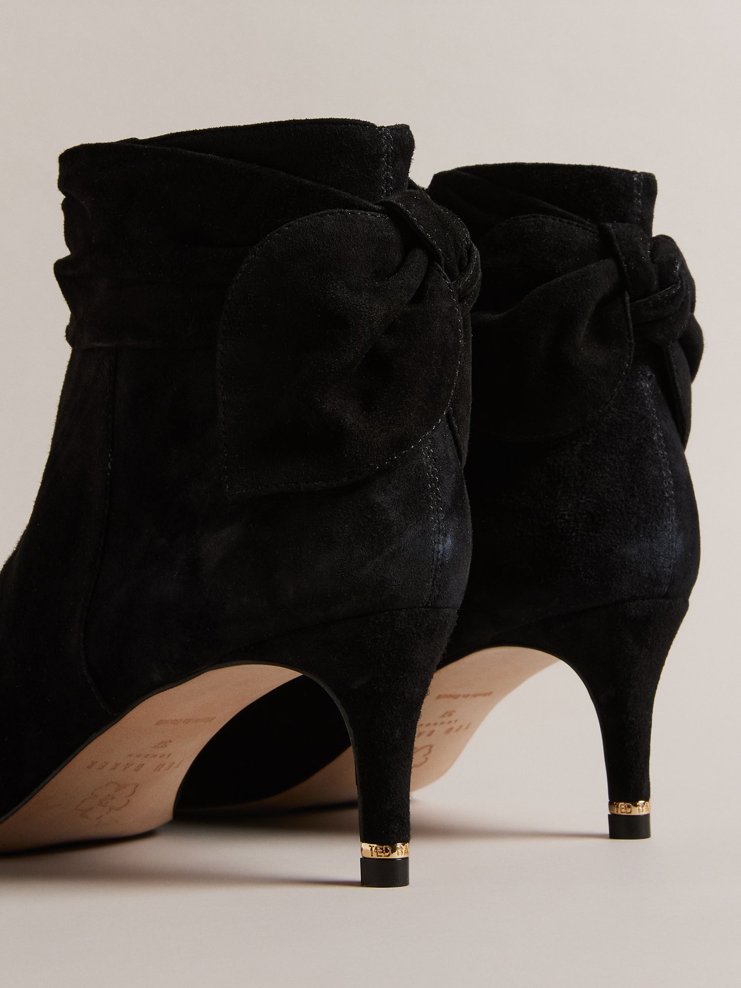 Ted Baker Yona Leather Ankle Boots, Black at John Lewis & Partners