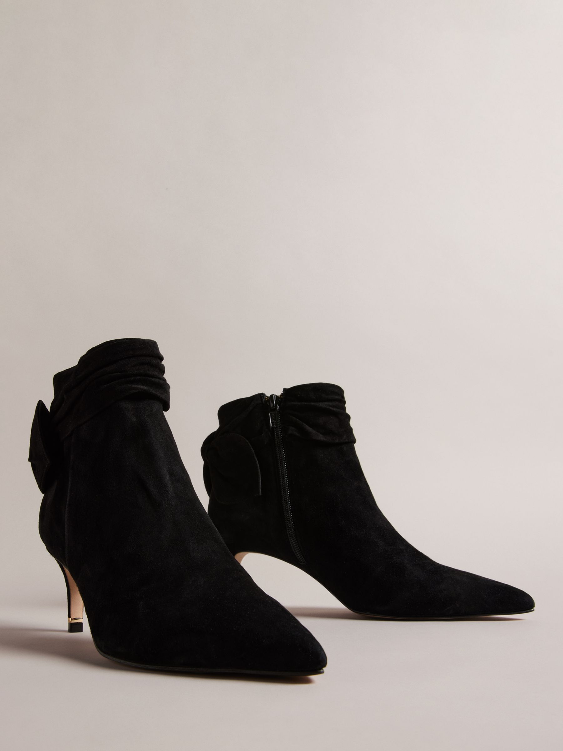Ted Baker Yona Leather Ankle Boots, Black at John Lewis & Partners