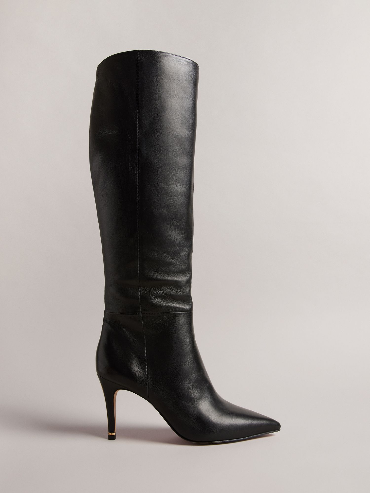 Ted Baker Yolla Leather Stiletto Knee High Boots, Black
