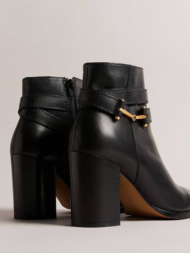 Ted Baker Anisea High Block Heel Leather Ankle Boots, Black Black